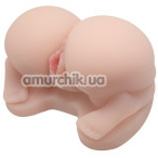 Штучна вагіна та анус з вібрацією Soft And Smooth Pussy & Ass Hole, тілесна - Фото №1