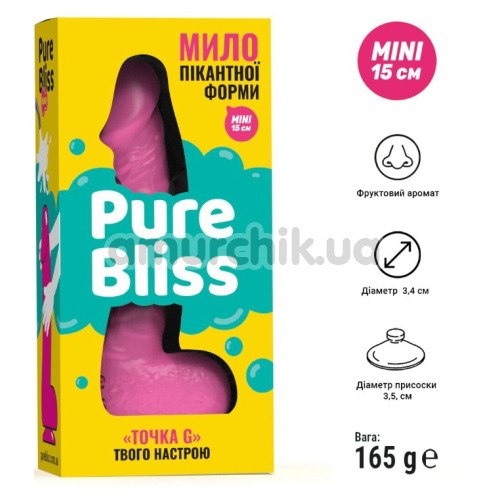 Мыло в виде пениса с присоской Pure Bliss Mini, розовое