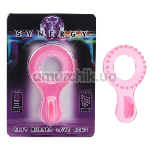 Эрекционное кольцо Synergy Clit Bumper Love Ring, розовое