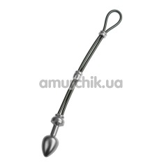 Ерекційне кільце з анальною пробкою Malesation Cock-Grip mit Alu-Plug klein, срібне - Фото №1
