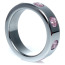 Эрекционное кольцо с розовыми кристаллами Boss Series Metal Ring Diamonds Large, серебряное - Фото №0