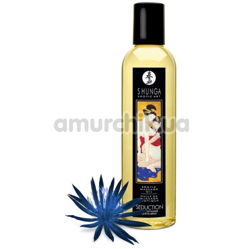 Масажна олія Shunga Erotic Massage Oil Seduction Midnight Flower - опівнічні квіти, 250 мл - Фото №1