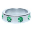 Эрекционное кольцо с зелеными кристаллами Boss Series Metal Ring Diamonds Large, серебряное - Фото №4