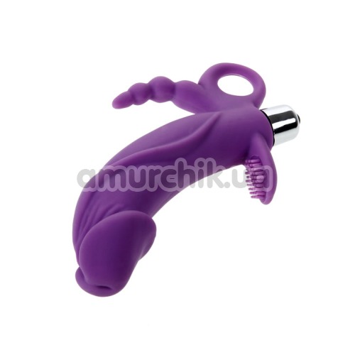 Анально-вагинально-клиторальный вибратор Sweet Breeze Triple Targets, фиолетовый