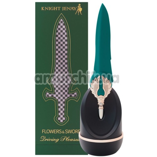 Вибратор Knight Jenay Flowers & Sword, зеленый
