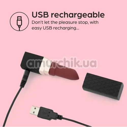 Клиторальный вибратор So Divine Amour Lipstick Vibrator, красно-черный