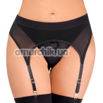 Трусики для страпона с подвязками для чулок Bad Kitty Thong With O-Ring, черные - Фото №1