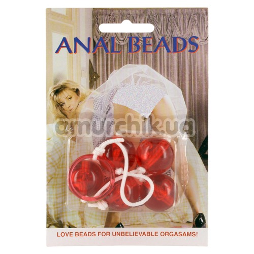 Анальні кульки Clear Anal Beads червоні