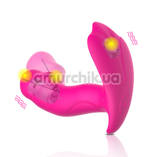 Вібратор з пульсацією і підігрівом Foxshow Silicone Panty Vibrator And Pulsator, рожевий