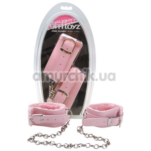 Поножи Grrl Toyz Pink Plush Ankle Cuffs, розовые