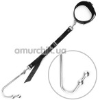 Анальный крюк с ошейником и двойным шариком Art of Sex Anal Hook Bondage Set 3, серебряный - Фото №1