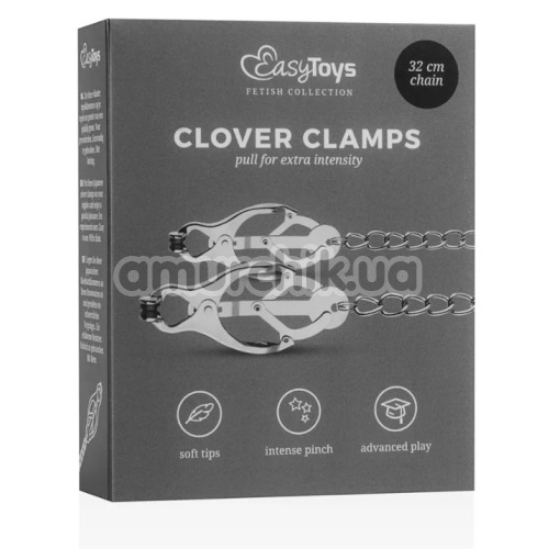 Зажимы для сосков с цепочкой Easy Toys Clover Clamps, серебряные