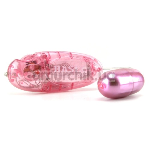 Виброяйцо Basix Rubber Works Jelly Egg, розовое