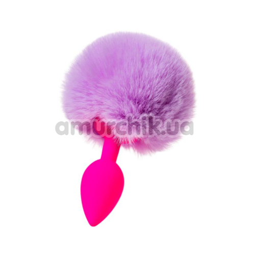Анальная пробка с фиолетовым хвостиком ToDo Anal Plug Sweet Bunny, розовая - Фото №1