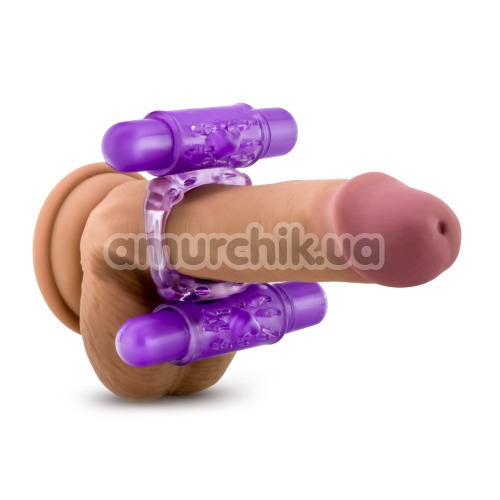 Віброкільце Double Play Dual Vibrating Cock Ring, фіолетове