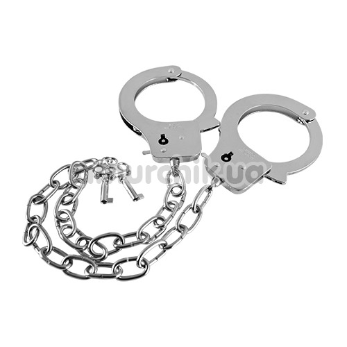 Наручники Metal Handcuffs Long Chain, срібні - Фото №1