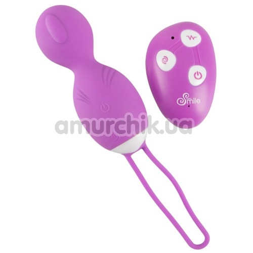 Вагінальні кульки Sweet Smile Remote Controlled Rotating Love Balls, фіолетові - Фото №1