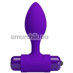 Анальна пробка з вібрацією Pretty Love Vibra Butt Plug, фіолетова - Фото №1
