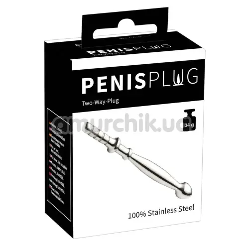 Уретральна вставка Penis Plug Two Way Plug, срібна