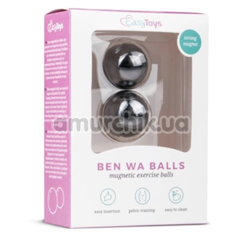 Вагінальні кульки Easy Toys Ben Wa Magnetic Exercise Balls 25 mm, срібні