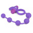 Виброкольцо для члена с анальной цепочкой Easy Toys Triple Pleasure, фиолетовое - Фото №3