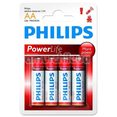 Батарейки Philips PowerLife АА, 4 шт