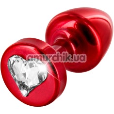 Анальна пробка з прозорим кристалом SWAROVSKI Anni R Heart T1, червона - Фото №1