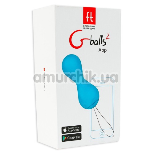 Вагінальні кульки Gballs 2 App - Lagoon, блакитні