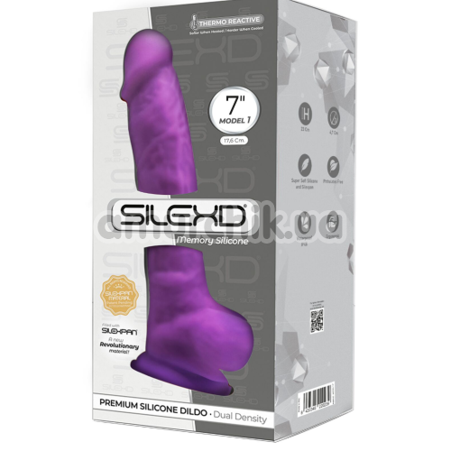 Фаллоимитатор Silexd Premium Silicone Dildo Model 1 Size 7, фиолетовый