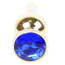 Анальная пробка с синим кристаллом Exclusivity Jewellery Gold Plug продолговатая, золотая - Фото №6