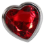 Анальная пробка с красным кристаллом Adam & Eve Red Heart Gem Anal Plug Small, серебряная - Фото №3