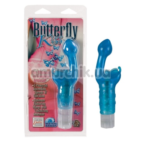 Вибратор клиторальный и точки G Butterfly Kiss, голубой
