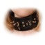 Кожаный ошейник с короткими шипами и кольцом для поводка, черный - Фото №1
