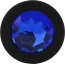 Анальна пробка з синім кристалом SWAROVSKI Zcz, чорна - Фото №2