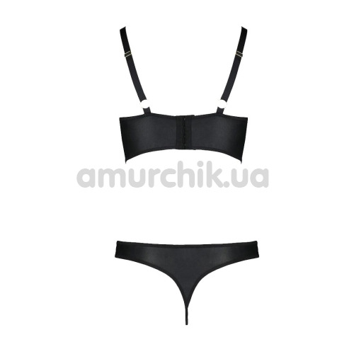 Комплект Passion Free Your Senses Erotic Line Malwia Bikini, черный: бюстгальтер + трусики-стринги