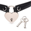 Чокер Heart Lock Leather Choker With Lock & Key, чорний - Фото №3