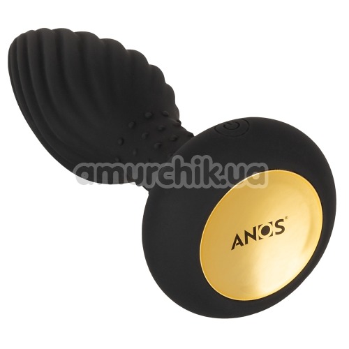 Анальная пробка с вибрацией ребристая Anos Finest Butt Plug Wear, черная