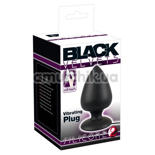 Анальная пробка Black Velvets Vibrating Plug Silicone, черная