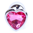 Анальная пробка с розовым кристаллом Exclusivity Jewellery Silver Heart Plug, серебряная - Фото №4