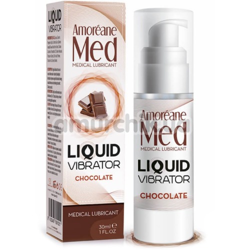 Лубрикант з ефектом вібрації Amoreane Med Liquid Vibrator Chocolate - шоколад, 30 мл
