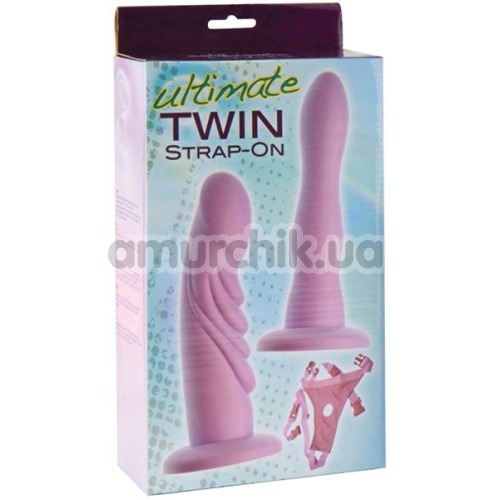 Страпон Twin Strap-On, фиолетовый