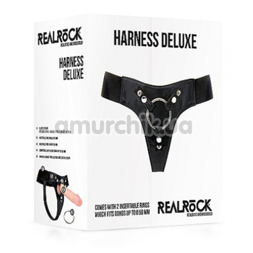 Трусики для страпона RealRock Harness Deluxe, чорні