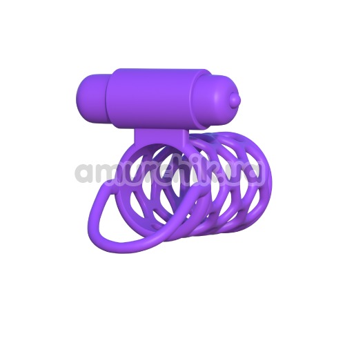 Насадка на пеніс з вібрацією Fantasy C-Ringz Vibrating Couples Cage, фіолетова