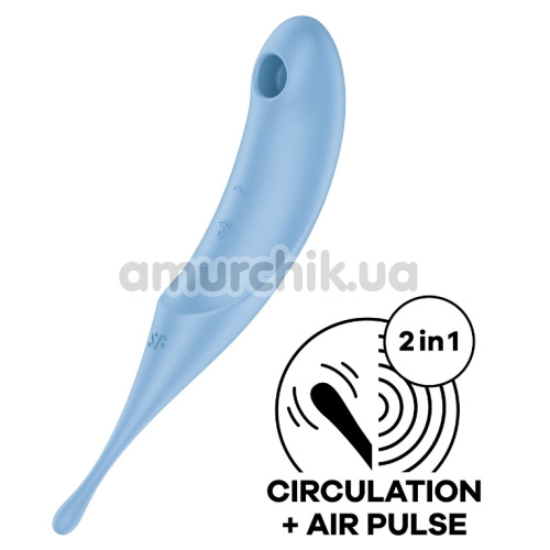 Симулятор орального сексу для жінок з вібрацією Satisfyer Twirling Pro, блакитний