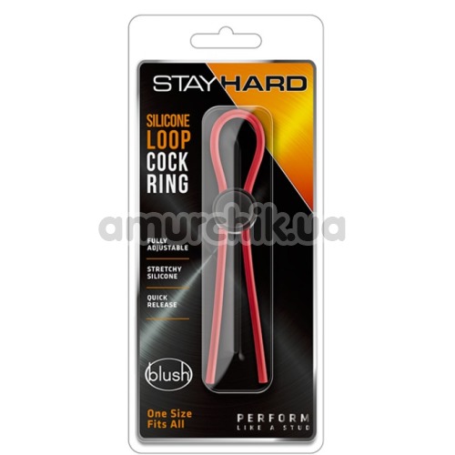 Эрекционное кольцо Stay Hard Silicone Loop Cock Ring, красное