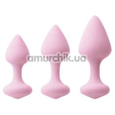 Набор анальных пробок Inya Triple Kiss Trainer Kit, розовый - Фото №1
