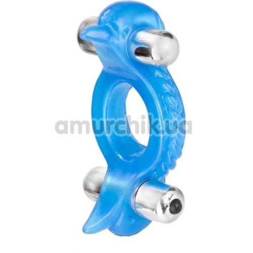Віброкільце Double Dolphin, блакитне - Фото №1