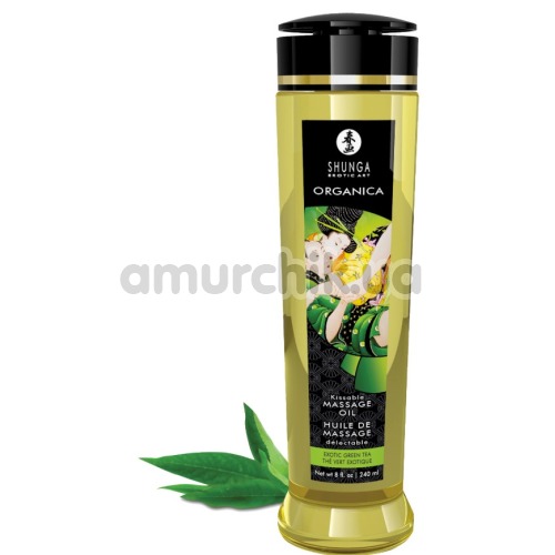 Масажна олія Shunga Organica Kissable Massage Oil Exotic Green Tea - зелений чай, 240 мл