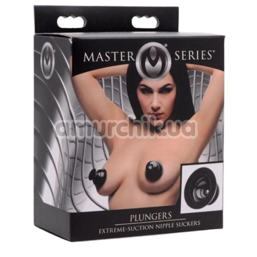 Вакуумные стимуляторы для сосков Master Series Plungers Extreme-Suction Nipple Suckers, черные