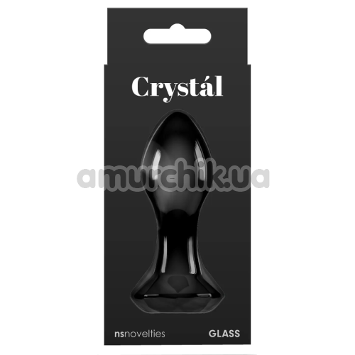 Анальная пробка Crystal Glass Gem, черная